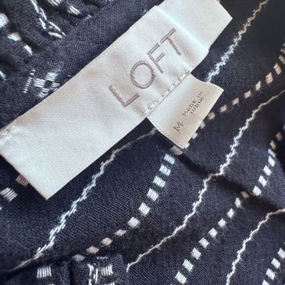 LOFT Navy and White Patterned Top - Picture 2 of 2